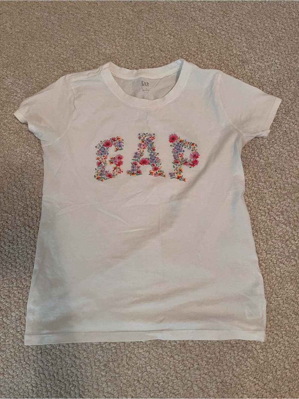 GAP White Tee with Floral Logo